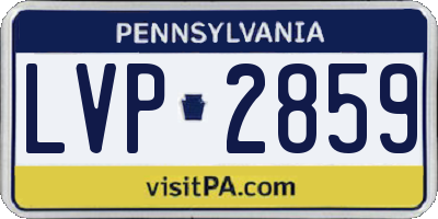 PA license plate LVP2859