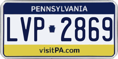 PA license plate LVP2869