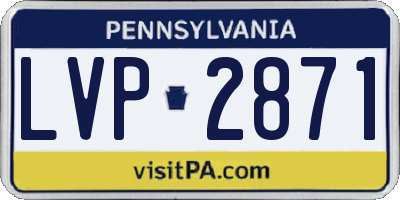 PA license plate LVP2871