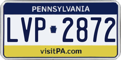 PA license plate LVP2872