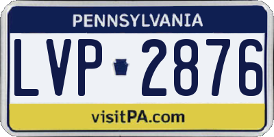 PA license plate LVP2876
