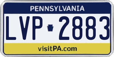 PA license plate LVP2883