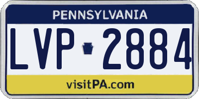 PA license plate LVP2884