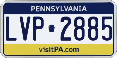 PA license plate LVP2885