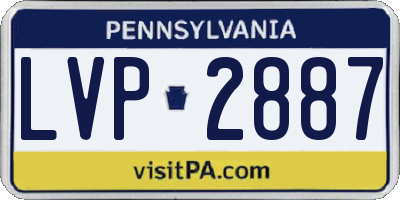 PA license plate LVP2887