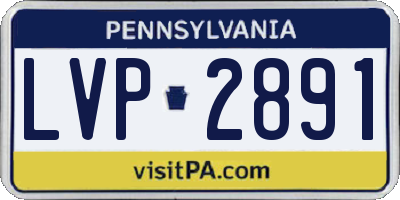 PA license plate LVP2891