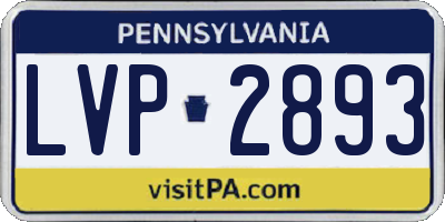 PA license plate LVP2893