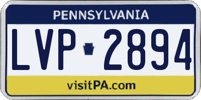PA license plate LVP2894