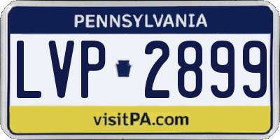 PA license plate LVP2899