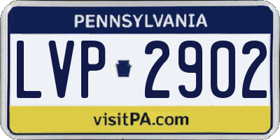 PA license plate LVP2902
