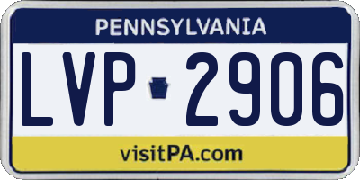 PA license plate LVP2906