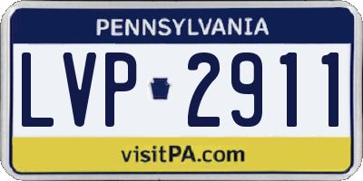 PA license plate LVP2911