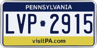 PA license plate LVP2915
