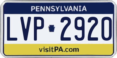 PA license plate LVP2920