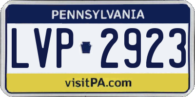 PA license plate LVP2923