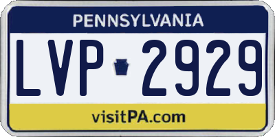 PA license plate LVP2929