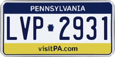 PA license plate LVP2931