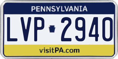 PA license plate LVP2940