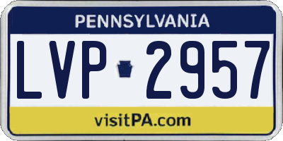 PA license plate LVP2957