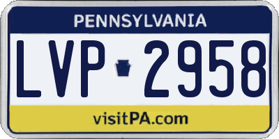PA license plate LVP2958