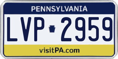 PA license plate LVP2959
