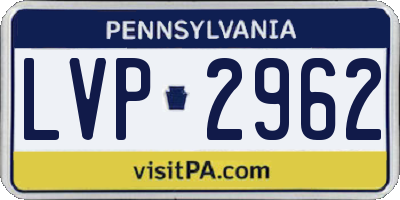 PA license plate LVP2962