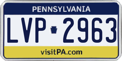PA license plate LVP2963