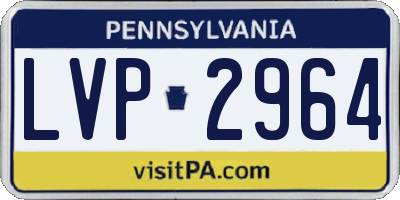 PA license plate LVP2964
