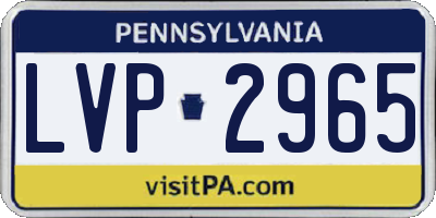 PA license plate LVP2965
