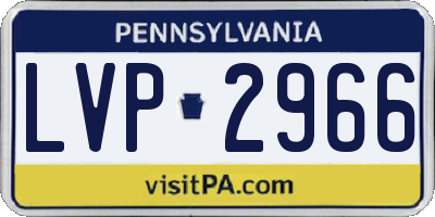 PA license plate LVP2966