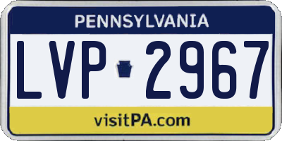 PA license plate LVP2967