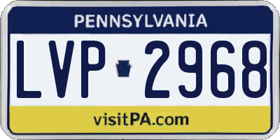 PA license plate LVP2968