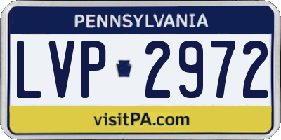 PA license plate LVP2972