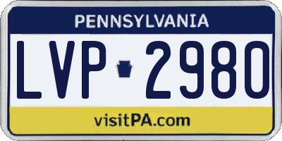 PA license plate LVP2980