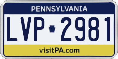 PA license plate LVP2981