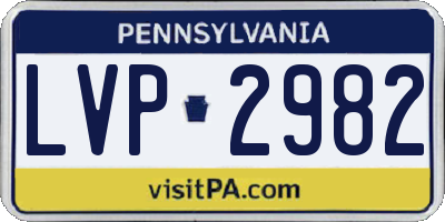 PA license plate LVP2982