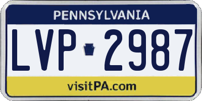 PA license plate LVP2987