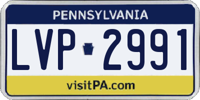 PA license plate LVP2991
