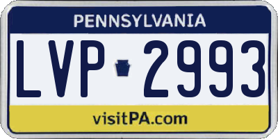 PA license plate LVP2993