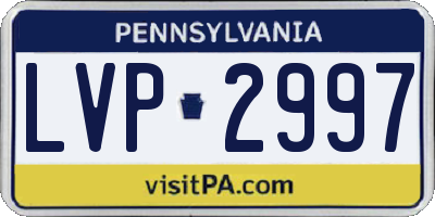 PA license plate LVP2997
