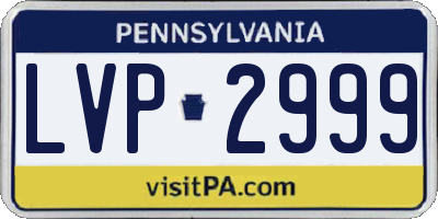 PA license plate LVP2999