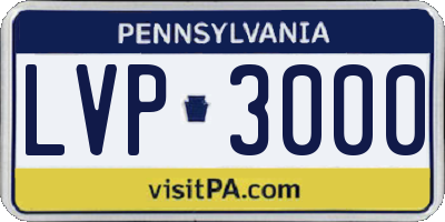 PA license plate LVP3000