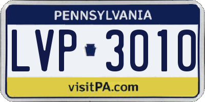PA license plate LVP3010