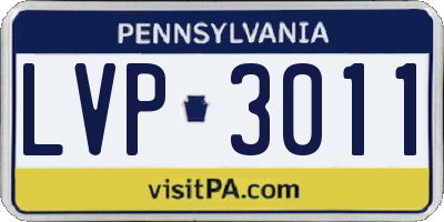PA license plate LVP3011