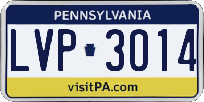 PA license plate LVP3014