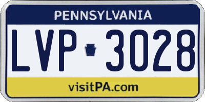 PA license plate LVP3028