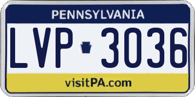 PA license plate LVP3036