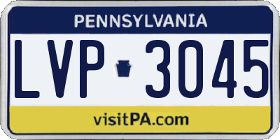 PA license plate LVP3045