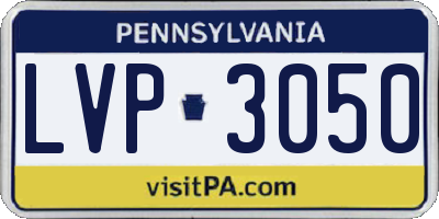 PA license plate LVP3050
