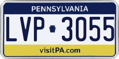 PA license plate LVP3055